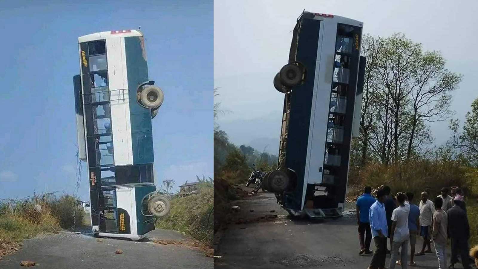 पोखरामा बस दुर्घटना, फोटो र भीडीओ भाईरल